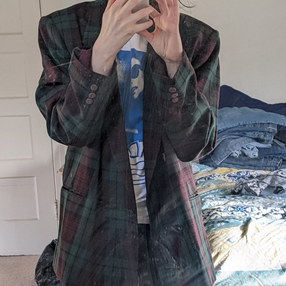 Vintage 80's Plaid Oversized Blazer!
